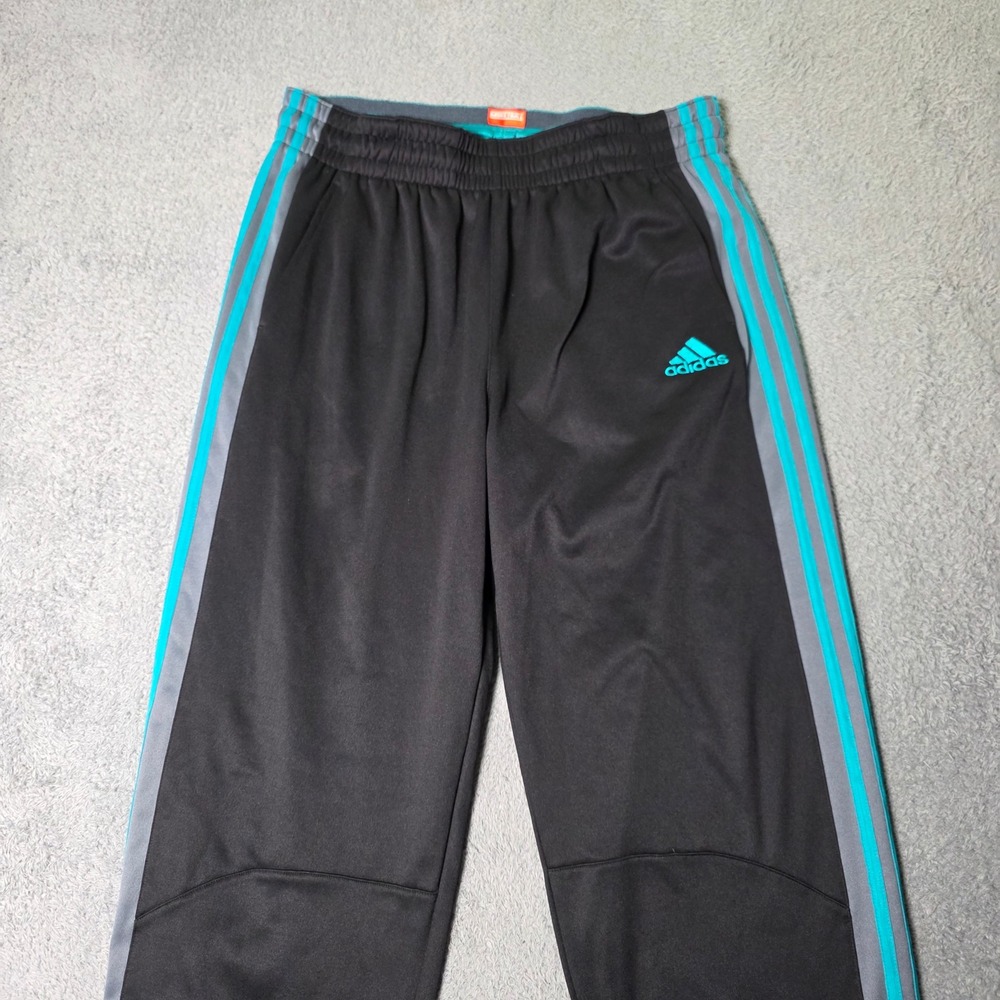Adidas Mens Large Track Pants Black Teal Grey ClimaWarm Basketball Athletic